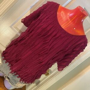 Sunny Taylor’s Women's Fuchsia Ruffle Blouse